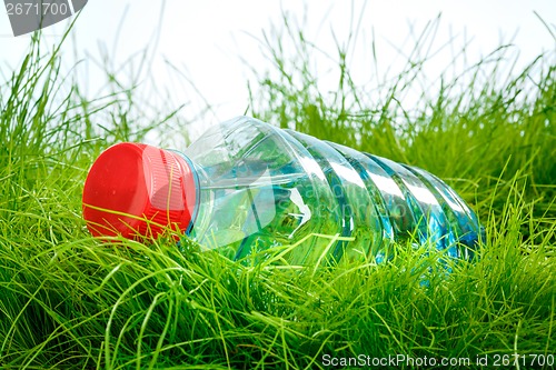 Image of Water bottle on the grass