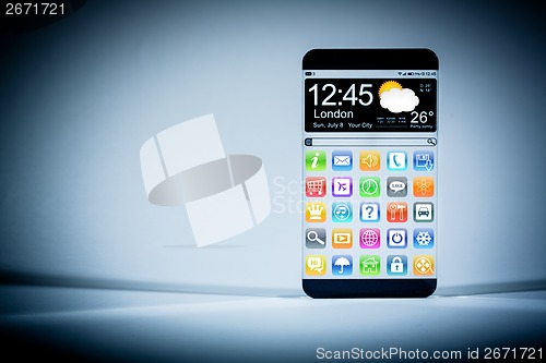 Image of Smart phone with a transparent display.