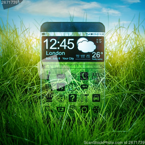 Image of Smartphone with a transparent display.