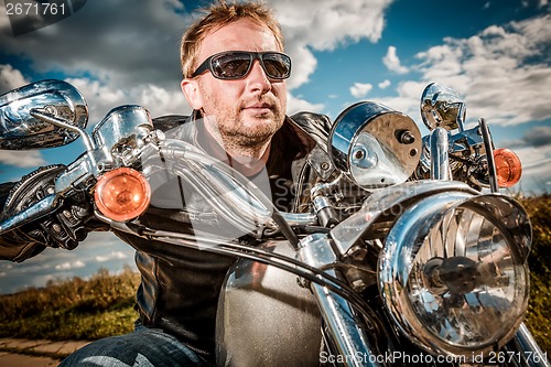 Image of Biker on a motorcycle