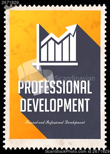 Image of Professional Development on Yellow in Flat Design.