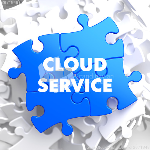 Image of Cloud Service on Blue Puzzle.