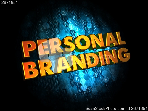 Image of Personal Branding Concept on Digital Background.