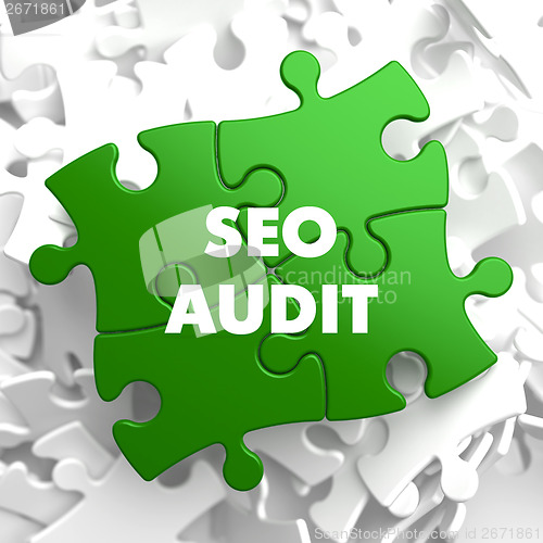 Image of SEO Audit on Green Puzzle.
