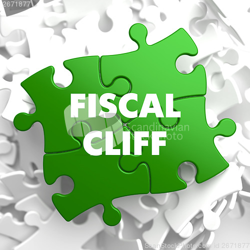 Image of Fiscal Cliff on Green Puzzle.