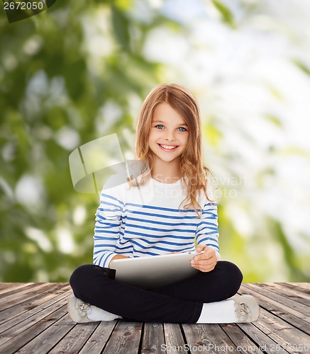 Image of student girl with tablet pc