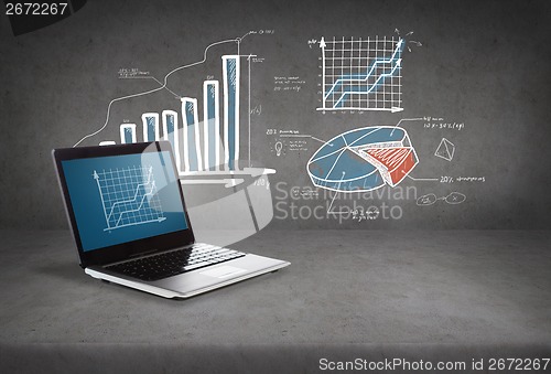 Image of laptop computer with graph on screen