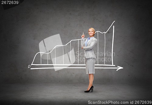 Image of friendly young smiling businesswoman