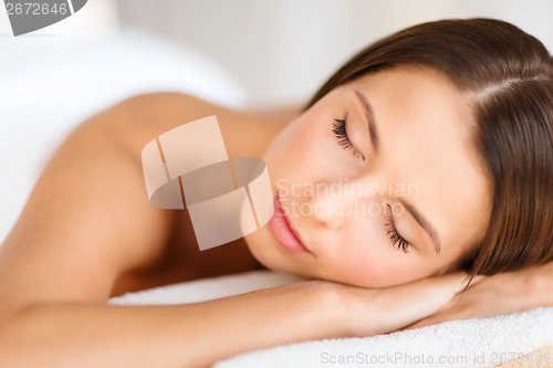 Image of beautiful woman in spa salon