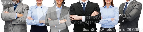 Image of friendly international business team or group