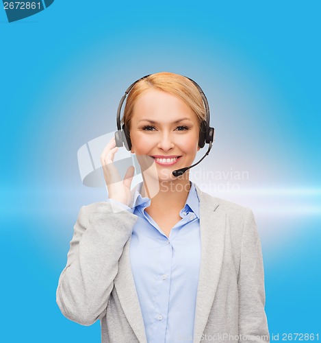 Image of friendly female helpline operator