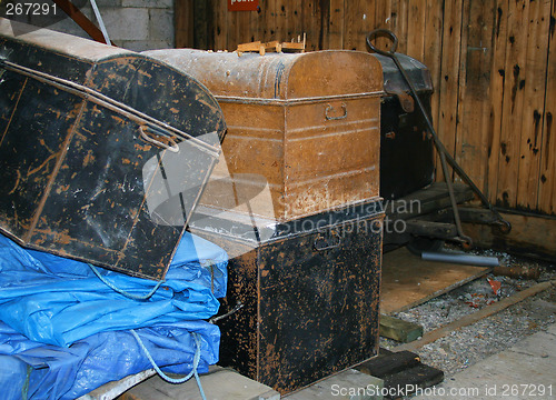 Image of old metal trunks