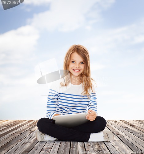 Image of student girl with tablet pc