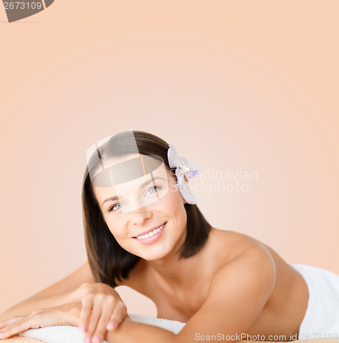 Image of beautiful woman in spa salon