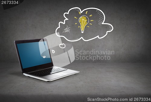 Image of laptop computer with blank screen