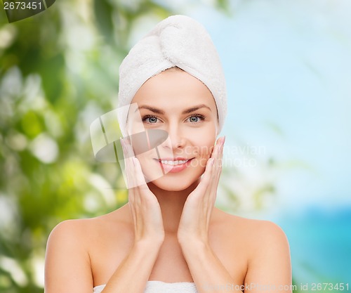 Image of beautiful woman in towel