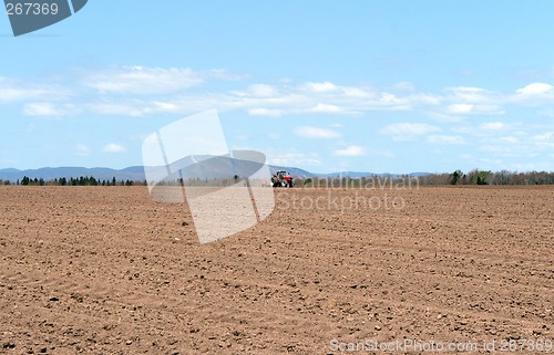 Image of Tractor plowing land in spring