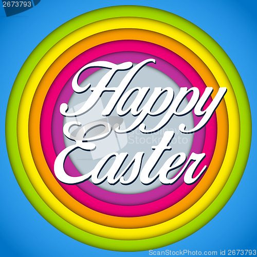 Image of Happy Easter Rabbit Bunny on Rainbow Background
