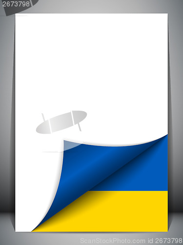 Image of Ukraine Country Flag Turning Page