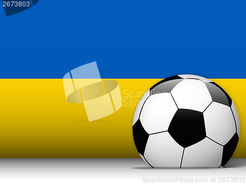 Image of Ukraine Soccer Ball with Flag Background