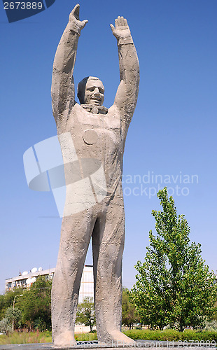 Image of Gagarin Statue in Baikonur