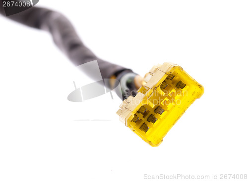 Image of Yellow connection plug isolated