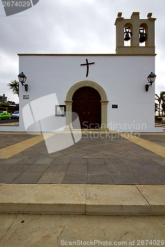 Image of bell tower teguise    terrace church  in arrecife