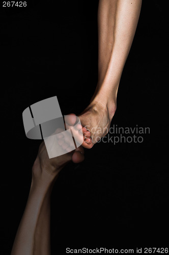 Image of leg over black