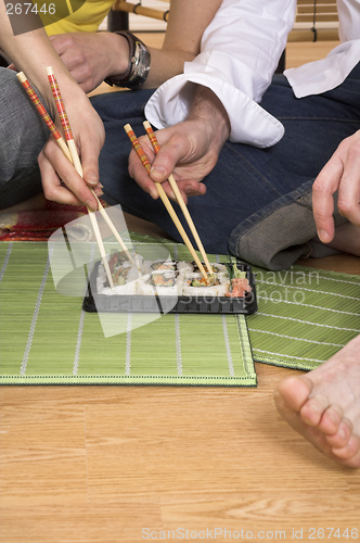 Image of eating sushi