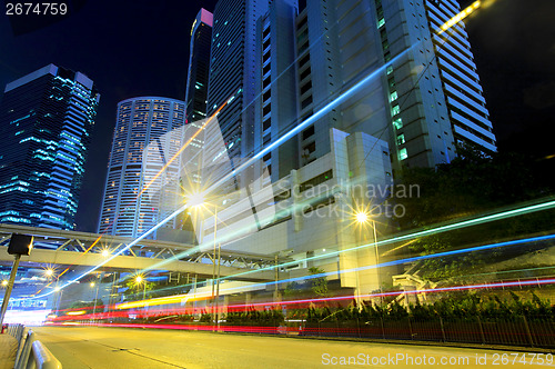 Image of Hong Kong traffic at night