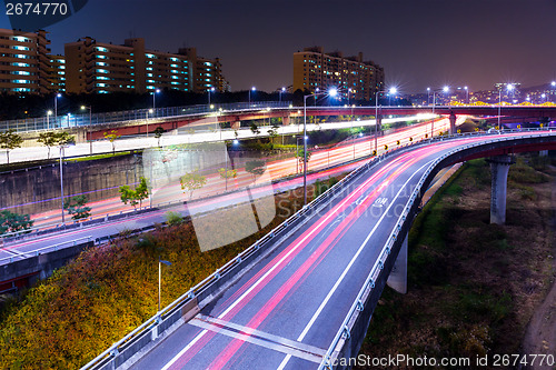 Image of Highway in Seoul at night