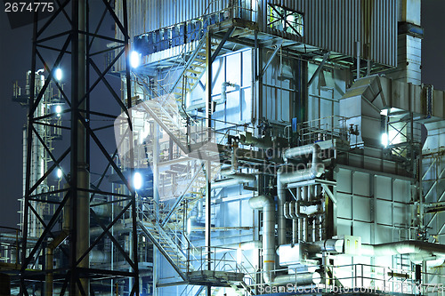 Image of Industrial complex at night