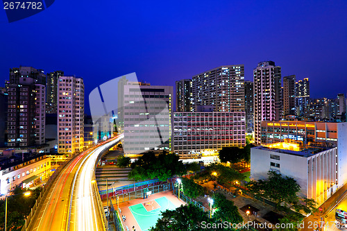 Image of Hong Kong city at night