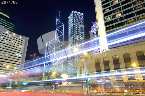 Image of Hong Kong with traffic trail