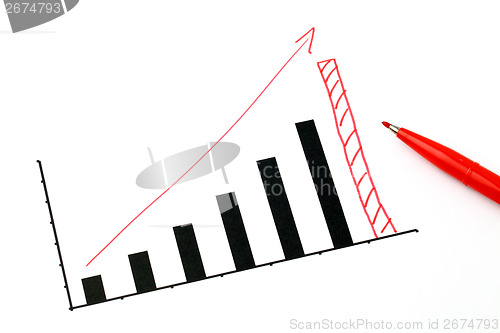 Image of Hand drawing business graph 