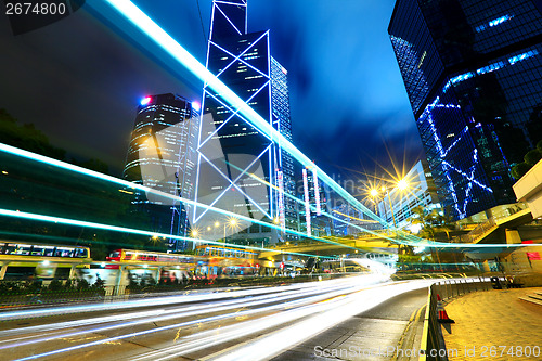 Image of Hong Kong with traffic trail