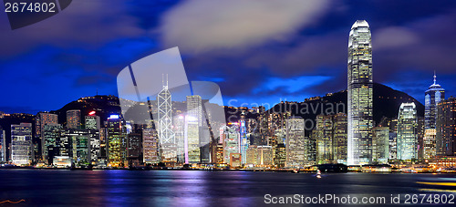 Image of Hong Kong and victoria harbour at night