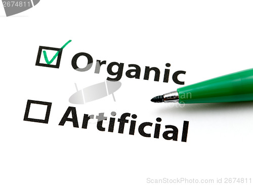 Image of Option for organic or artificial