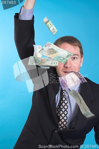 Image of businessman and money