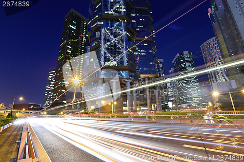 Image of Hong Kong with traffic trail