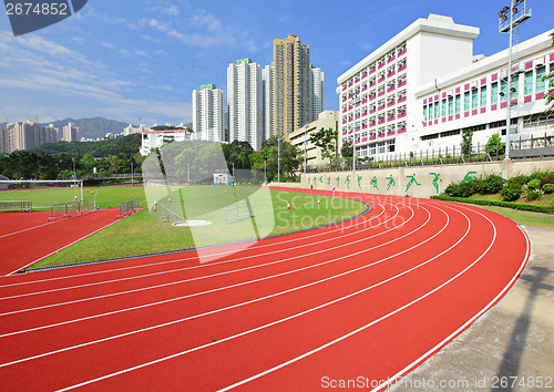 Image of Sport running track in stadium
