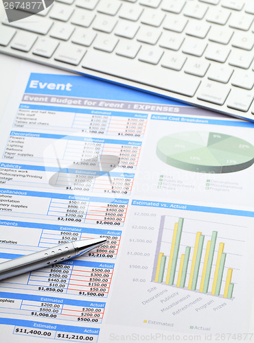 Image of Data analysis with keyword and pen
