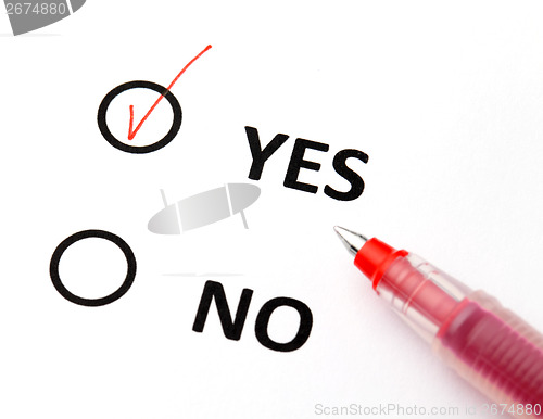 Image of Yes or no checkbox
