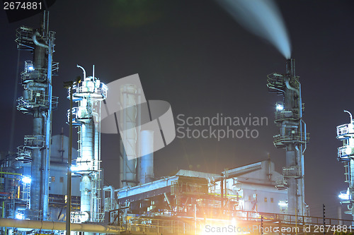 Image of Industrial plant at night