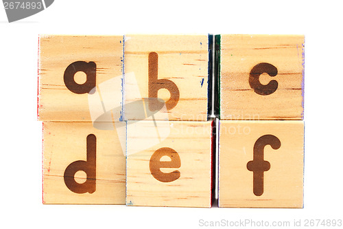 Image of Wooden toy block for abcdef