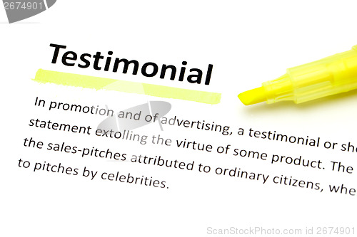 Image of Definition of testimonial