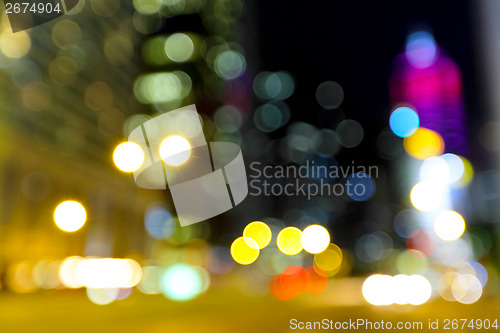 Image of Blurred unfocused city view at night