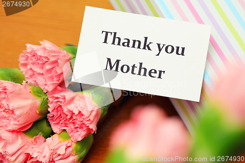 Image of Thank you card and carnation