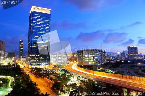 Image of Hong Kong skyline with highway