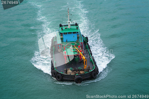 Image of Fishery ship from top